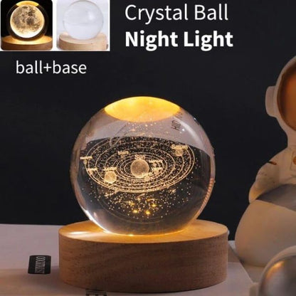 3D Solar System Crystal Ball Night Light